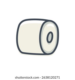 Toilet paper roll sits hygiene product bathroom flat simple