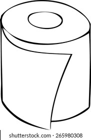 Toilet Paper Roll Sketch Vector - Drawn