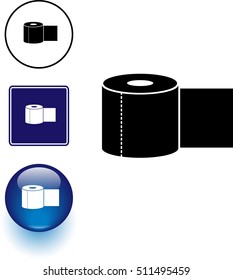 toilet paper roll symbol sign and button