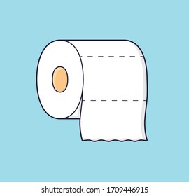 Toilet paper roll tissue cartoon vector icon