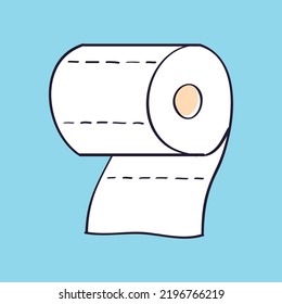 Toilet Paper Roll Tissue Cartoon Vector Illustration