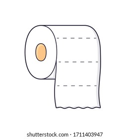 Toilet paper roll tissue isolated cartoon vector icon