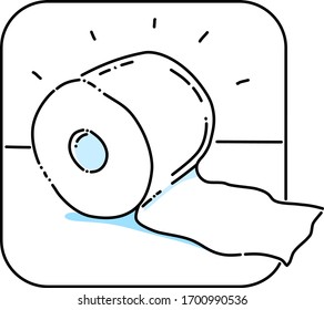 Toilet, paper roll, tissue outline icons. Vector illustration. Editable stroke. Isolated icon suitable for web, infographics, interface and apps. Towel paper icon.