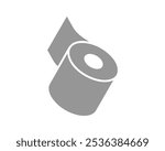 Toilet paper roll or tube icon design, template for wc. Bathroom hygiene icons, kitchen cleaning towel. Blank soft scroll product.