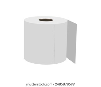 Rollo de papel higiénico o diseño de ícono de tubo, Plantilla para wc. Iconos de higiene de baño, toalla de limpieza de cocina. Producto de desplazamiento suave en blanco.