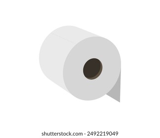 Toilet paper roll or tube icon design, template for wc. Bathroom hygiene icons, kitchen cleaning towel. Blank soft scroll product.