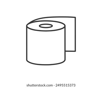 Toilet paper roll or tube icon design, template for wc. Bathroom hygiene icons, kitchen cleaning towel. Blank soft scroll product.