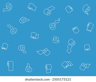 Toilet paper roll or tube icon design, template for wc. Bathroom hygiene icons, kitchen cleaning towel. Blank soft scroll product.