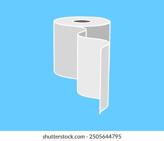 Toilet paper roll or tube icon design, template for wc. Bathroom hygiene icons, kitchen cleaning towel. Blank soft scroll product.