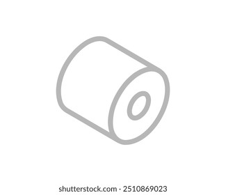 Toilet paper roll or tube icon design, template for wc. Bathroom hygiene icons, kitchen cleaning towel. Blank soft scroll product.