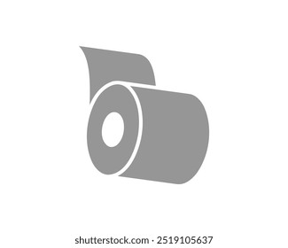 Toilet paper roll or tube icon design, template for wc. Bathroom hygiene icons, kitchen cleaning towel. Blank soft scroll product.