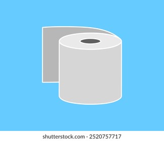 Toilet paper roll or tube icon design, template for wc. Bathroom hygiene icons, kitchen cleaning towel. Blank soft scroll product.