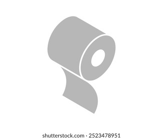 Toilet paper roll or tube icon design, template for wc. Bathroom hygiene icons, kitchen cleaning towel. Blank soft scroll product.