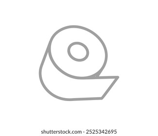 Toilet paper roll or tube icon design, template for wc. Bathroom hygiene icons, kitchen cleaning towel. Blank soft scroll product.