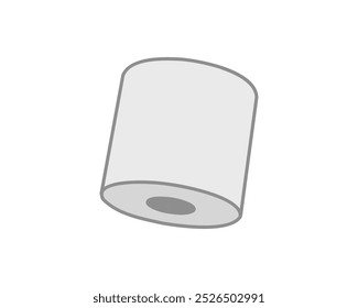 Toilet paper roll or tube icon design, template for wc. Bathroom hygiene icons, kitchen cleaning towel. Blank soft scroll product.