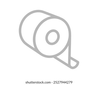 Toilet paper roll or tube icon design, template for wc. Bathroom hygiene icons, kitchen cleaning towel. Blank soft scroll product.