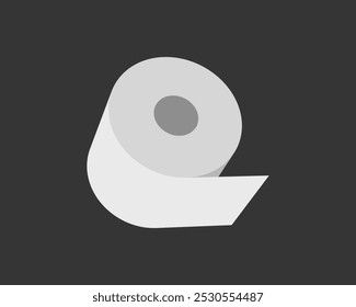 Toilet paper roll or tube icon design, template for wc. Bathroom hygiene icons, kitchen cleaning towel. Blank soft scroll product.