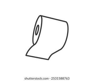 Toilet paper roll or tube icon design, template for wc. Bathroom hygiene icons, kitchen cleaning towel. Blank soft scroll product.