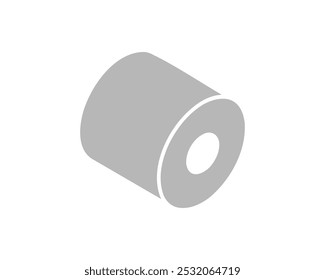 Toilet paper roll or tube icon design, template for wc. Bathroom hygiene icons, kitchen cleaning towel. Blank soft scroll product.