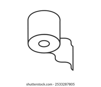 Toilet paper roll or tube icon design, template for wc. Bathroom hygiene icons, kitchen cleaning towel. Blank soft scroll product.