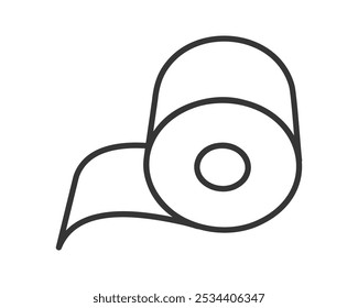 Toilet paper roll or tube icon design, template for wc. Bathroom hygiene icons, kitchen cleaning towel. Blank soft scroll product.