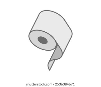 Toilet paper roll or tube icon design, template for wc. Bathroom hygiene icons, kitchen cleaning towel. Blank soft scroll product.