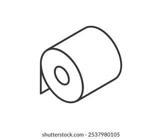 Toilet paper roll or tube icon design, template for wc. Bathroom hygiene icons, kitchen cleaning towel. Blank soft scroll product.