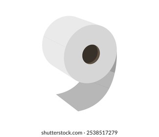 Toilet paper roll or tube icon design, template for wc. Bathroom hygiene icons, kitchen cleaning towel. Blank soft scroll product.