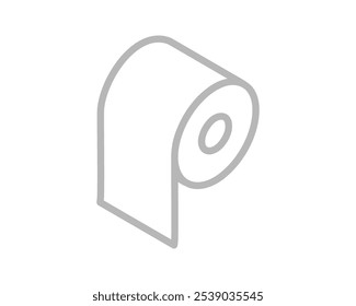 Toilet paper roll or tube icon design, template for wc. Bathroom hygiene icons, kitchen cleaning towel. Blank soft scroll product.