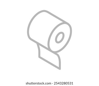 Toilet paper roll or tube icon design, template for wc. Bathroom hygiene icons, kitchen cleaning towel. Blank soft scroll product.