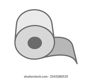 Toilet paper roll or tube icon design, template for wc. Bathroom hygiene icons, kitchen cleaning towel. Blank soft scroll product.