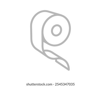 Toilet paper roll or tube icon design, template for wc. Bathroom hygiene icons, kitchen cleaning towel. Blank soft scroll product.