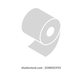 Toilet paper roll or tube icon design, template for wc. Bathroom hygiene icons, kitchen cleaning towel. Blank soft scroll product.