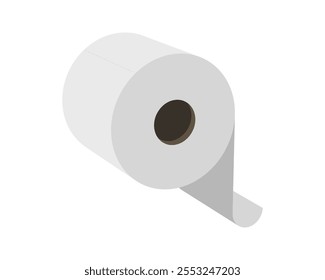 Toilet paper roll or tube icon design, template for wc. Bathroom hygiene icons, kitchen cleaning towel. Blank soft scroll product.