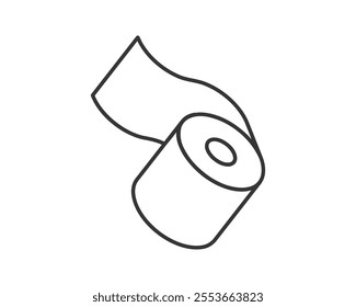 Toilet paper roll or tube icon design, template for wc. Bathroom hygiene icons, kitchen cleaning towel. Blank soft scroll product.