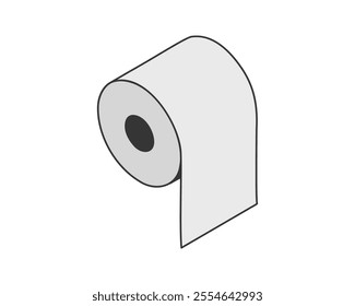 Toilet paper roll or tube icon design, template for wc. Bathroom hygiene icons, kitchen cleaning towel. Blank soft scroll product.