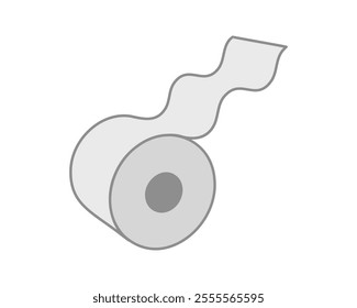 Toilet paper roll or tube icon design, template for wc. Bathroom hygiene icons, kitchen cleaning towel. Blank soft scroll product.