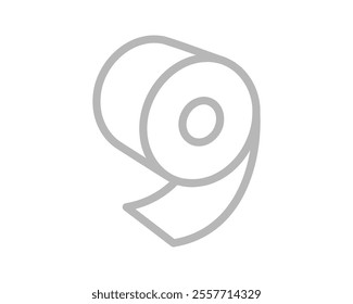 Toilet paper roll or tube icon design, template for wc. Bathroom hygiene icons, kitchen cleaning towel. Blank soft scroll product.