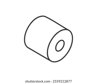 Toilet paper roll or tube icon design, template for wc. Bathroom hygiene icons, kitchen cleaning towel. Blank soft scroll product.