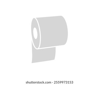 Toilet paper roll or tube icon design, template for wc. Bathroom hygiene icons, kitchen cleaning towel. Blank soft scroll product.