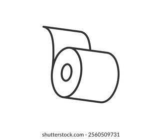 Toilet paper roll or tube icon design, template for wc. Bathroom hygiene icons, kitchen cleaning towel. Blank soft scroll product.