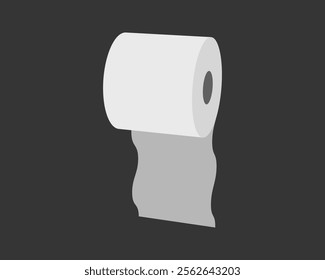 Toilet paper roll or tube icon design, template for wc. Bathroom hygiene icons, kitchen cleaning towel. Blank soft scroll product.