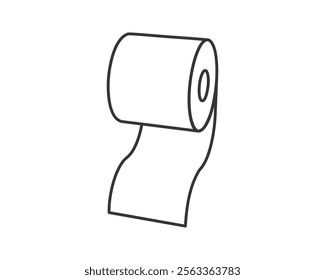 Toilet paper roll or tube icon design, template for wc. Bathroom hygiene icons, kitchen cleaning towel. Blank soft scroll product.