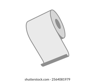 Toilet paper roll or tube icon design, template for wc. Bathroom hygiene icons, kitchen cleaning towel. Blank soft scroll product.