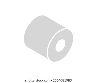 Toilet paper roll or tube icon design, template for wc. Bathroom hygiene icons, kitchen cleaning towel. Blank soft scroll product.