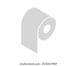 Toilet paper roll or tube icon design, template for wc. Bathroom hygiene icons, kitchen cleaning towel. Blank soft scroll product.