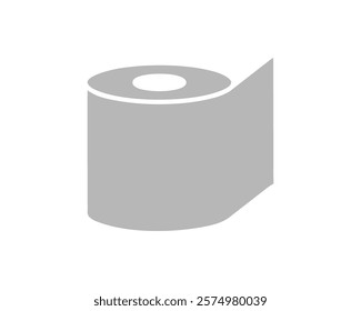 Toilet paper roll or tube icon design, template for wc. Bathroom hygiene icons, kitchen cleaning towel. Blank soft scroll product.