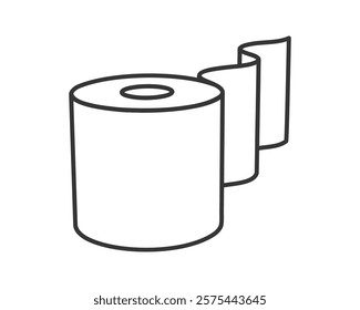 Toilet paper roll or tube icon design, template for wc. Bathroom hygiene icons, kitchen cleaning towel. Blank soft scroll product.