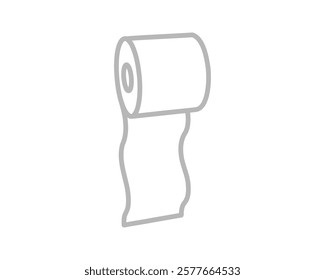 Toilet paper roll or tube icon design, template for wc. Bathroom hygiene icons, kitchen cleaning towel. Blank soft scroll product.