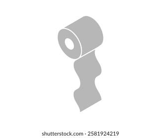 Toilet paper roll or tube icon design, template for wc. Bathroom hygiene icons, kitchen cleaning towel. Blank soft scroll product.